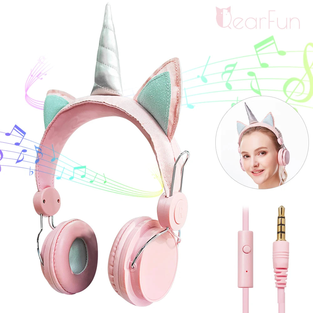 Luxury Style Headband Stereo Wired Headphones with Microphone Portable Headset for Mobile Phone iPhone Samsung girls