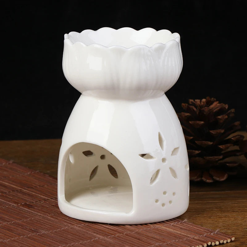 1pc Ceramic Candle Holder Oil Incense Burner Essential Aromatherapy Oil Burner Lamps Porcelain Home Living Room Decoration