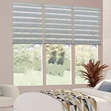 Automated Window Blinds No Drills Blackout Day Night Zebra Blinds Cover