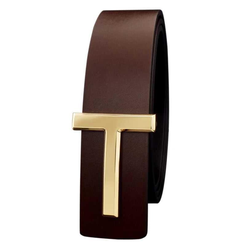 Men's Casual Metal and Cowskin Belt