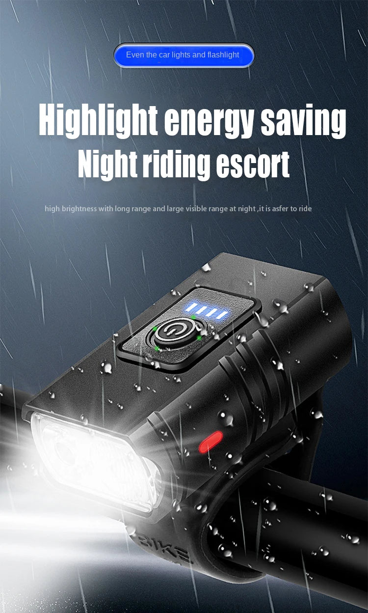 T6 LED Bike Light USB Rechargeable Bicycle Lights Front 6 Modes MTB Flashlight Bicycle Headlight for Cycling Bicycle Front Lamp