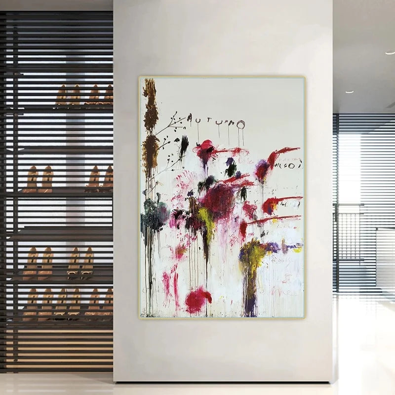 Cy Twombly《Four Seasons-Fall,1995》Canvas Painting Artwork Posters Prints Wall Art Picture for Living Room Home Decor Cuadros