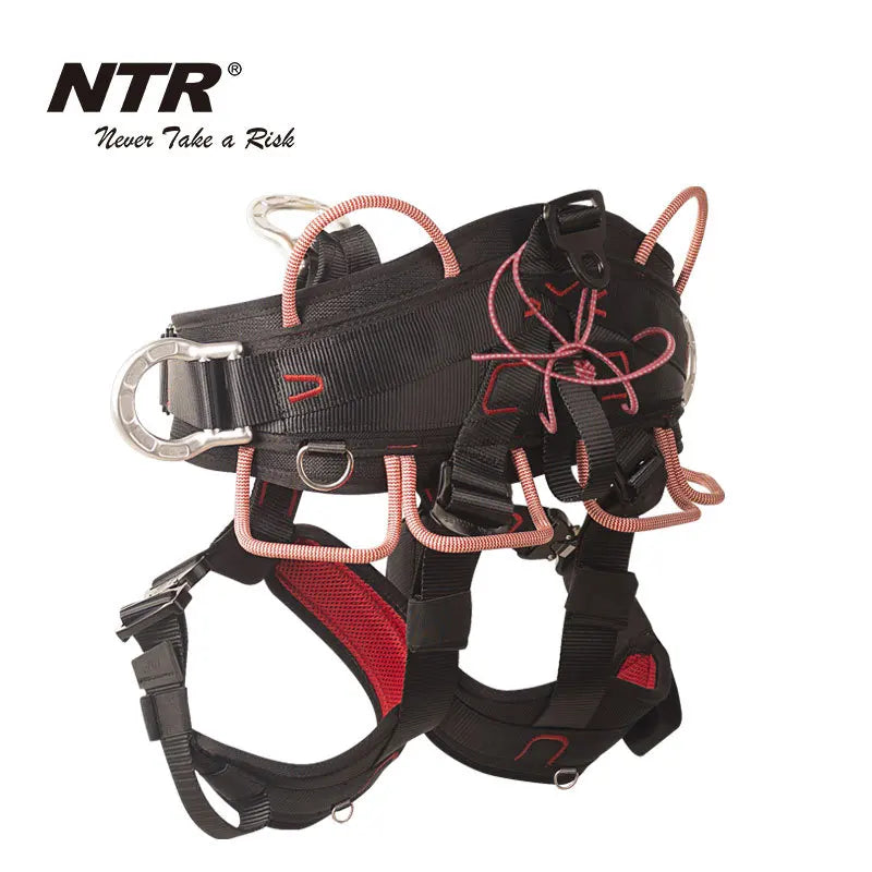 Outdoor Half Body Harness Climbing Safety Belt Protection Equipment with Front Bridge and 360 Degree Swivel Connector