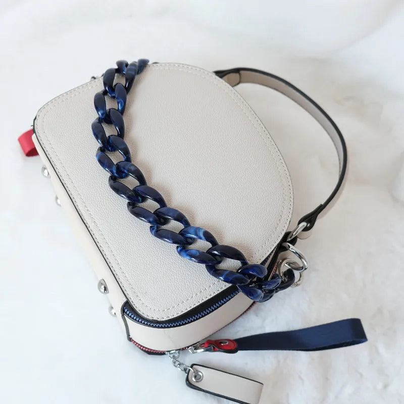 New Fashion Woman Bag Accessory Detachable Replacement Blue Pink Brown Acrylic Chain Luxury Strap Resin Shoulder Clutch Chain