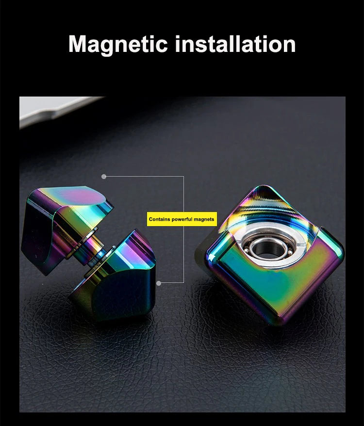 Square Decompression Spinning Top Dice Cube Anti-Anxiety Fingertip Toys Hand Fidget Spinner Vent Toys Flipo Flip For Children