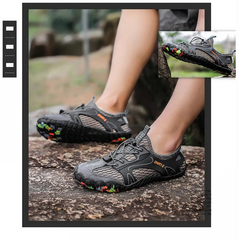 Outdoor Sneakers Non-slip Hiking Shoes For Men Women Walking Trekking Aqua Shoes Unisex Breathable Mesh Upstream Beach Barefoot