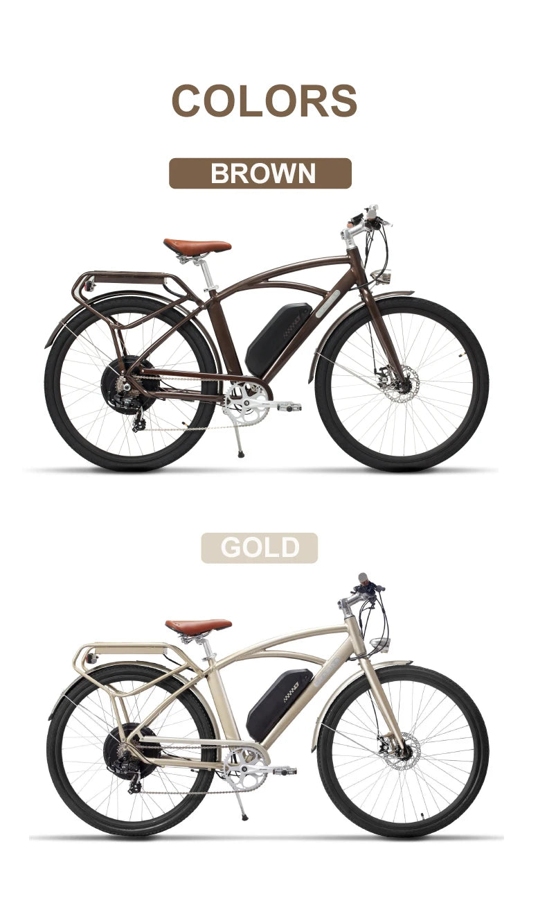 26inch electric bicycle 48V500W high speed motor electric road bicycle Retro ebike lightweight frame  Comfortable saddle road