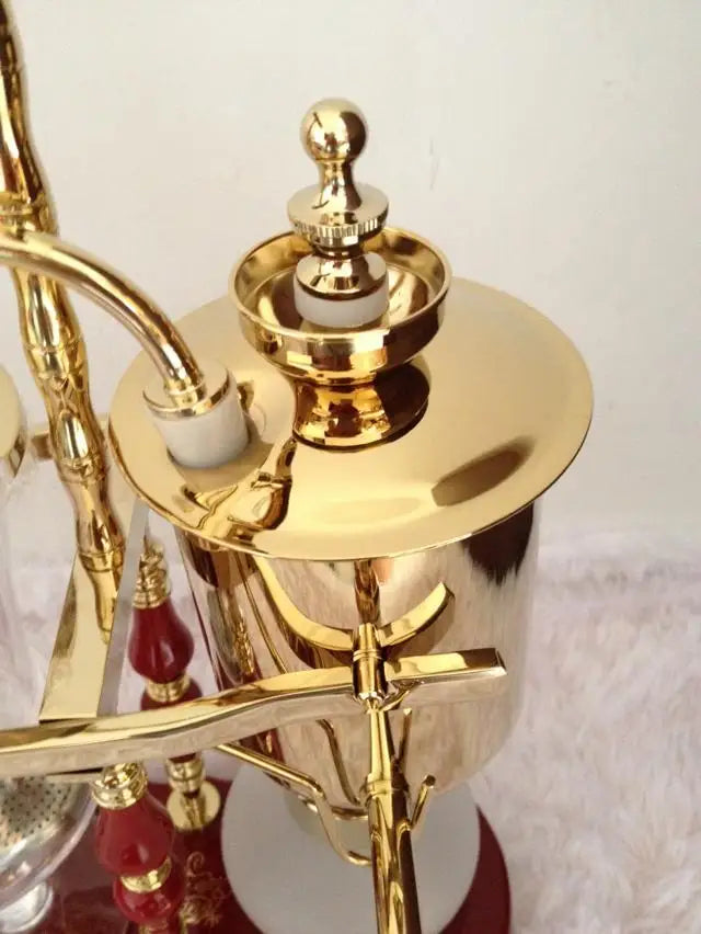 Luxury Champagne Gold Belgian royal coffee maker/syphon vacuum coffee pot /Tea pot with top quality ,perfect chrsitmas gift