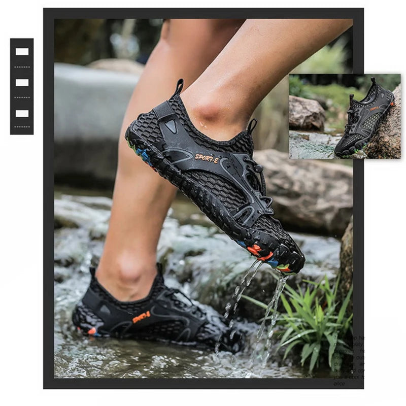 Outdoor Sneakers Non-slip Hiking Shoes For Men Women Walking Trekking Aqua Shoes Unisex Breathable Mesh Upstream Beach Barefoot