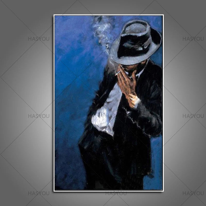 unframed High Quality Handpainted New Smoking Man Oil Painting On Canvas Paintings Oil Wall Art Home Decoration Wall Pictures