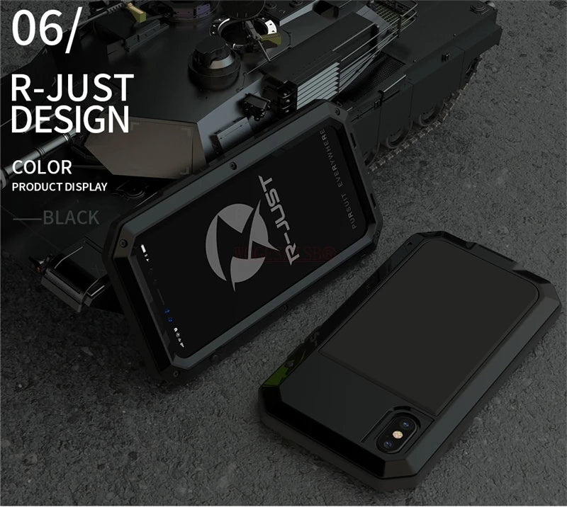 Armor Heavy Duty Protection Case for iPhone 7 8 Plus XR X Xs 11 12 13 Pro Max 14 15 Plus SE SE2 360 Metal Tank Shockproof Cover