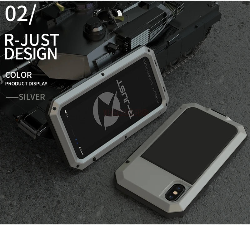 Armor Heavy Duty Protection Case for iPhone 7 8 Plus XR X Xs 11 12 13 Pro Max 14 15 Plus SE SE2 360 Metal Tank Shockproof Cover