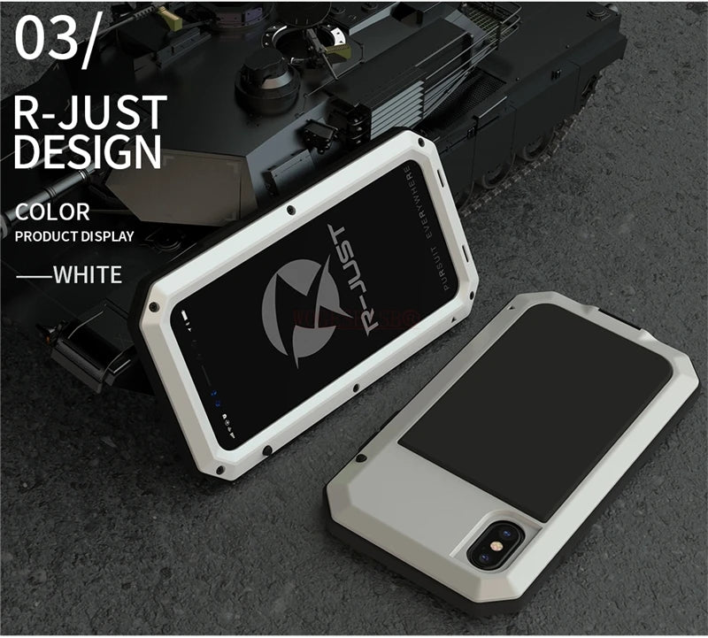 Armor Heavy Duty Protection Case for iPhone 7 8 Plus XR X Xs 11 12 13 Pro Max 14 15 Plus SE SE2 360 Metal Tank Shockproof Cover