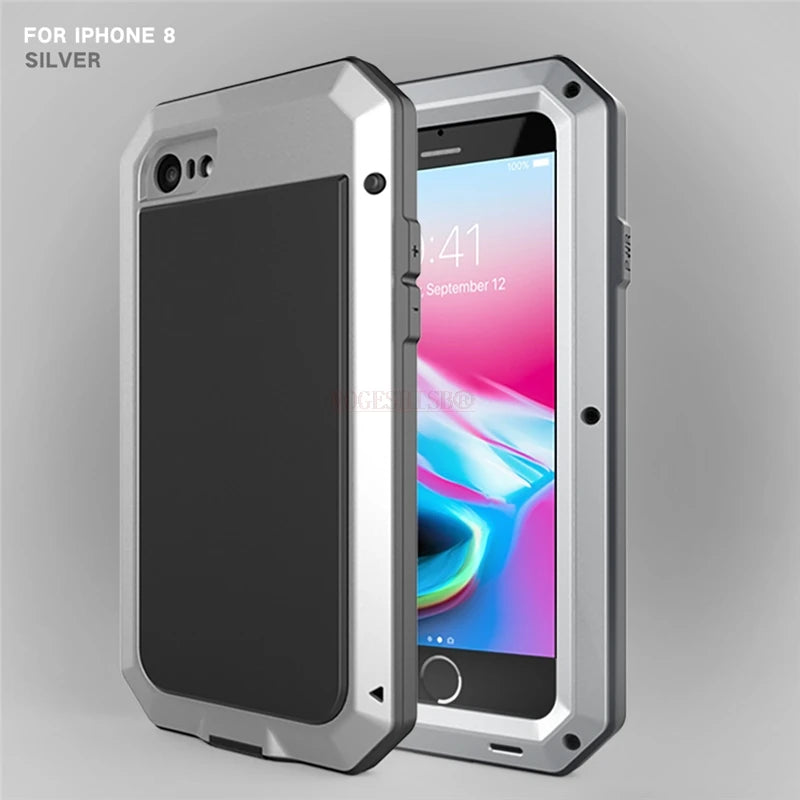 Armor Heavy Duty Protection Case for iPhone 7 8 Plus XR X Xs 11 12 13 Pro Max 14 15 Plus SE SE2 360 Metal Tank Shockproof Cover