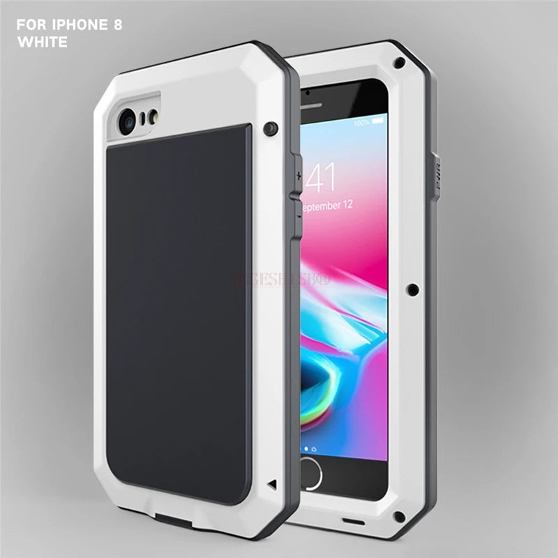 Armor Heavy Duty Protection Case for iPhone 7 8 Plus XR X Xs 11 12 13 Pro Max 14 15 Plus SE SE2 360 Metal Tank Shockproof Cover