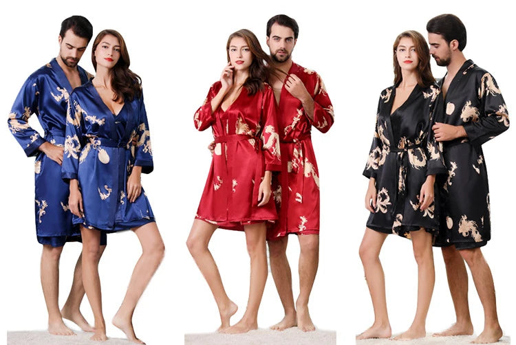 Luxury Designer women's Silk Kimono Robe Set 5XL Sleepwear Bathrobe Oversized Satin Nightgown 2PC Ladies Summer Home Clothing