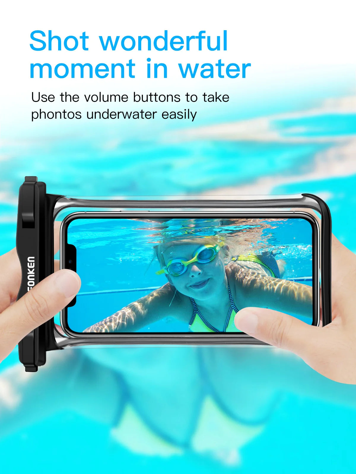 FONKEN Full View Waterproof Case for Phone Underwater Snow Rainforest Transparent Dry Bag Swimming Pouch Big Mobile Phone Covers