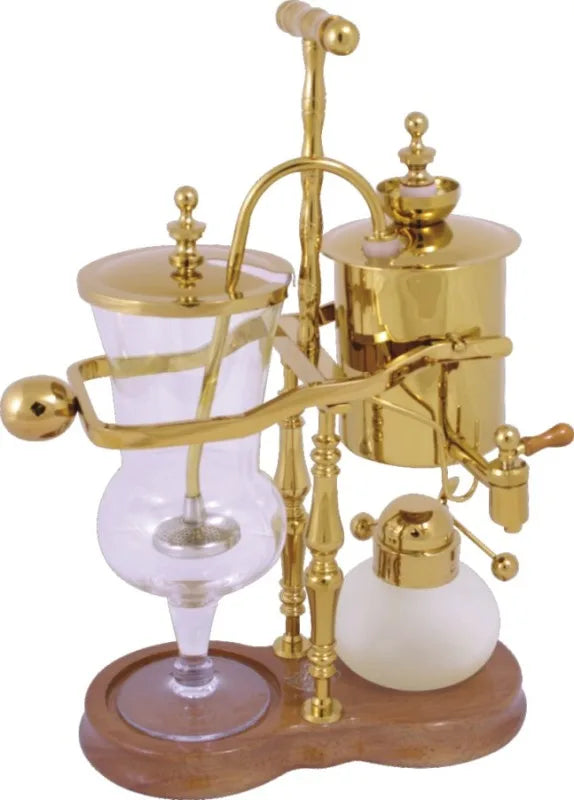 Luxury Champagne Gold Belgian royal coffee maker/vacuum coffee pot /Tea pot with top quality ,perfect chrsitmas gift