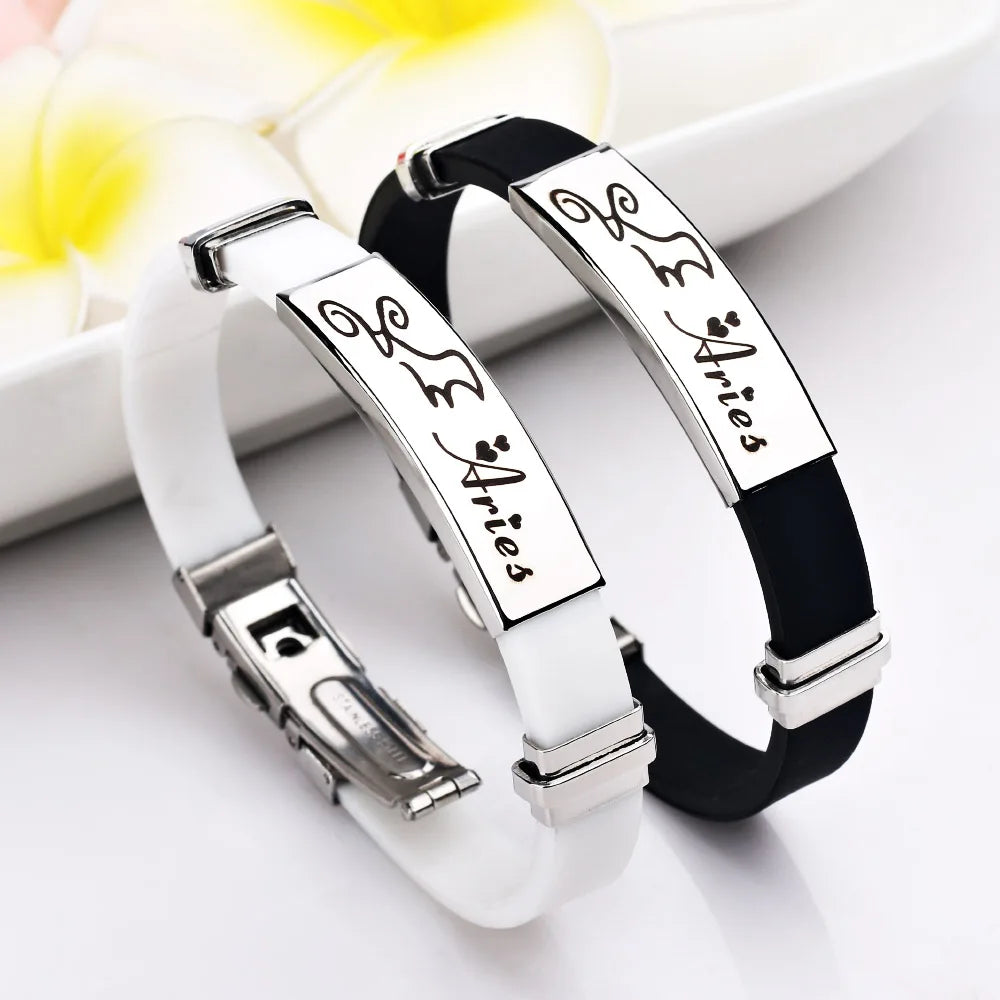 Zodiac Charm Silicone Bracelet