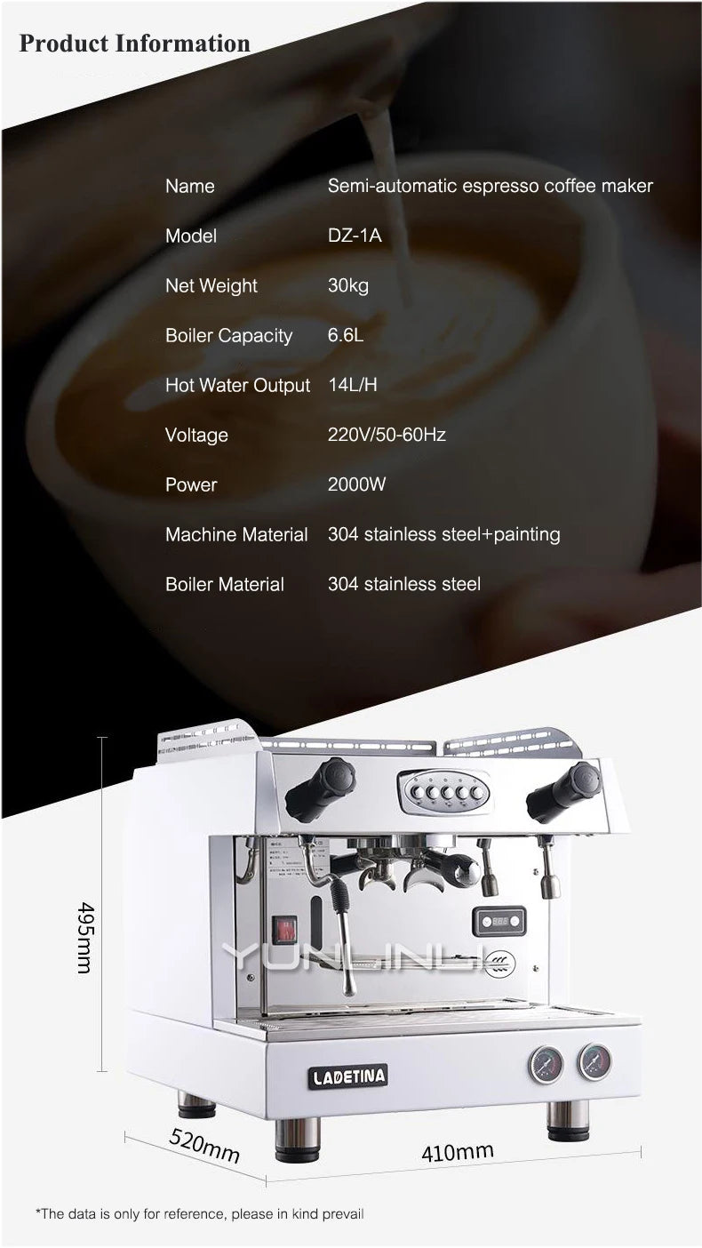 Coffee Grinder Machine Italian Semi-automatic Single-head Coffee Machine Luxury Commercial Coffee Maker Machine