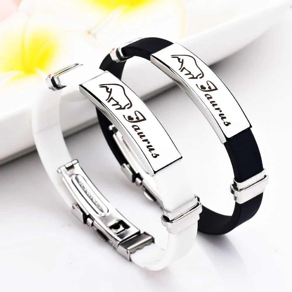 Zodiac Charm Silicone Bracelet