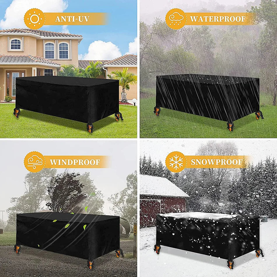 55 Sizes HEAVY DUTY Outdoor Waterproof Patio Furniture Set Cover Garden Rain Snow Wind-Proof Anti-UV Cover for Sofa Table Chair