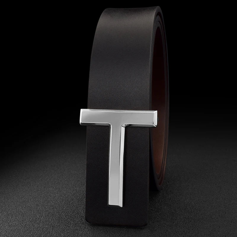 Men's Casual Metal and Cowskin Belt