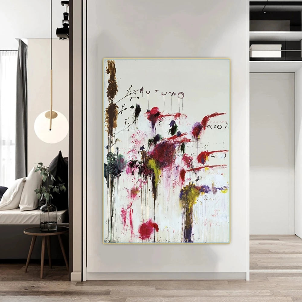 Cy Twombly《Four Seasons-Fall,1995》Canvas Painting Artwork Posters Prints Wall Art Picture for Living Room Home Decor Cuadros