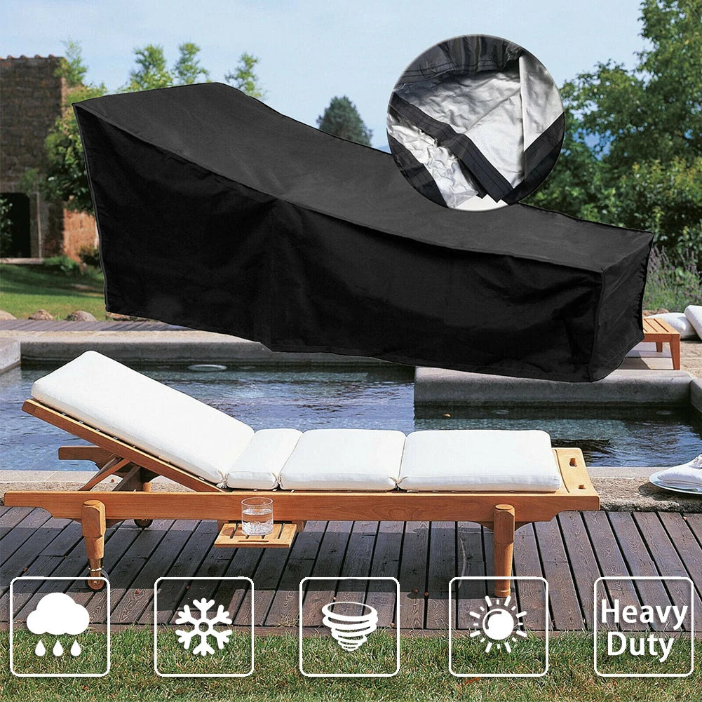 6 Size Black Outdoor Waterproof Cover Garden Furniture Rain Cover Chair Sofa Protection Rain Dustproof Woven Polyester Convenien