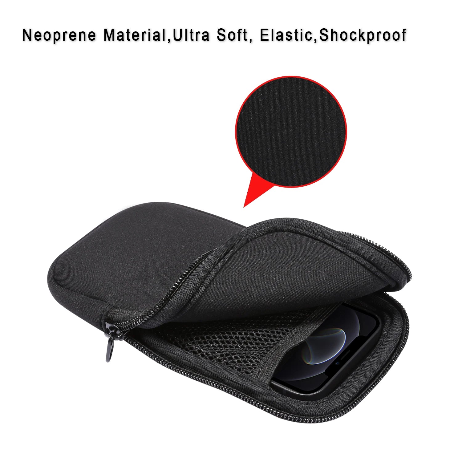 Universal Neoprene Mobile Phone Bag Case With Shoulder Strap For iPhone Samsung Galaxy Xiaomi Huawei Honor Oppo Shockproof Pouch