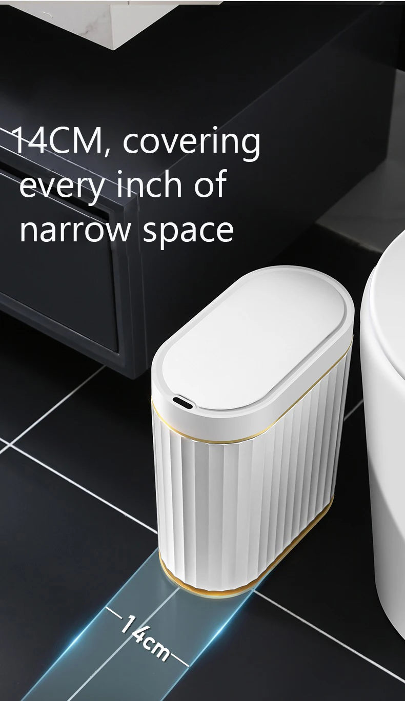 7L Smart Sensor Trash Can For Kitchen Garbage Tin For Bathroom Light Luxury Family Living Room Cracks Trash Bin Cubo Basura