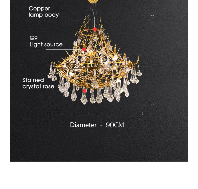 Luxury living room lamp luxury bedroom chandelier French restaurant half ring lamp creative personality princess crystal lamp