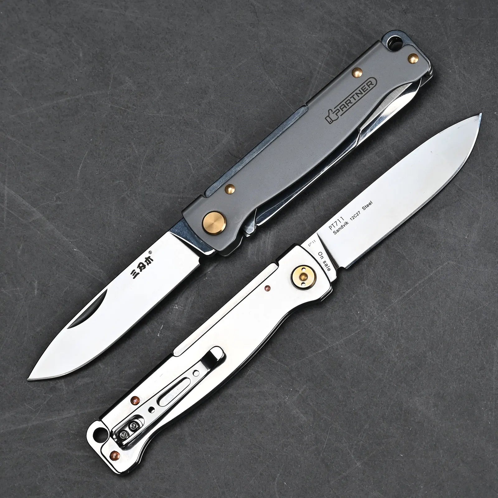 PT711/PT721 Pocket Folding Knife 12C27 Steel EDC Survival Outdoor Camping Liner Equipped With Scissors Multifunction Tool