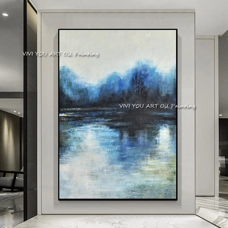 The Best Handmade Mountain View Oil Paintings on Canvas Palette Abstract Painting Wall Picture for Hotel Room Decor Seascape