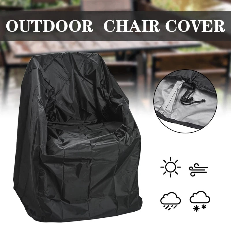 6 Size Black Outdoor Waterproof Cover Garden Furniture Rain Cover Chair Sofa Protection Rain Dustproof Woven Polyester Convenien