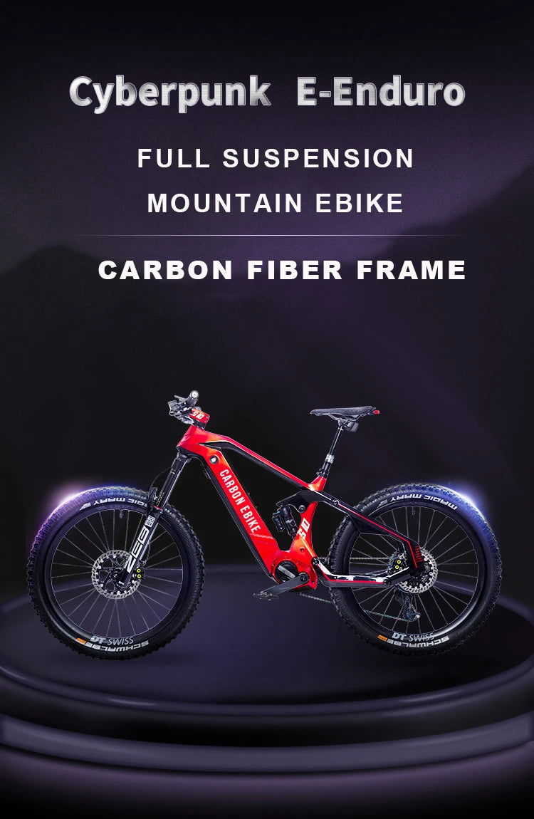 27.5 Full shock AM mountain bike Bafang mid-motor carbon fiber frame lithium battery cross-country electric power assisted E-MTB