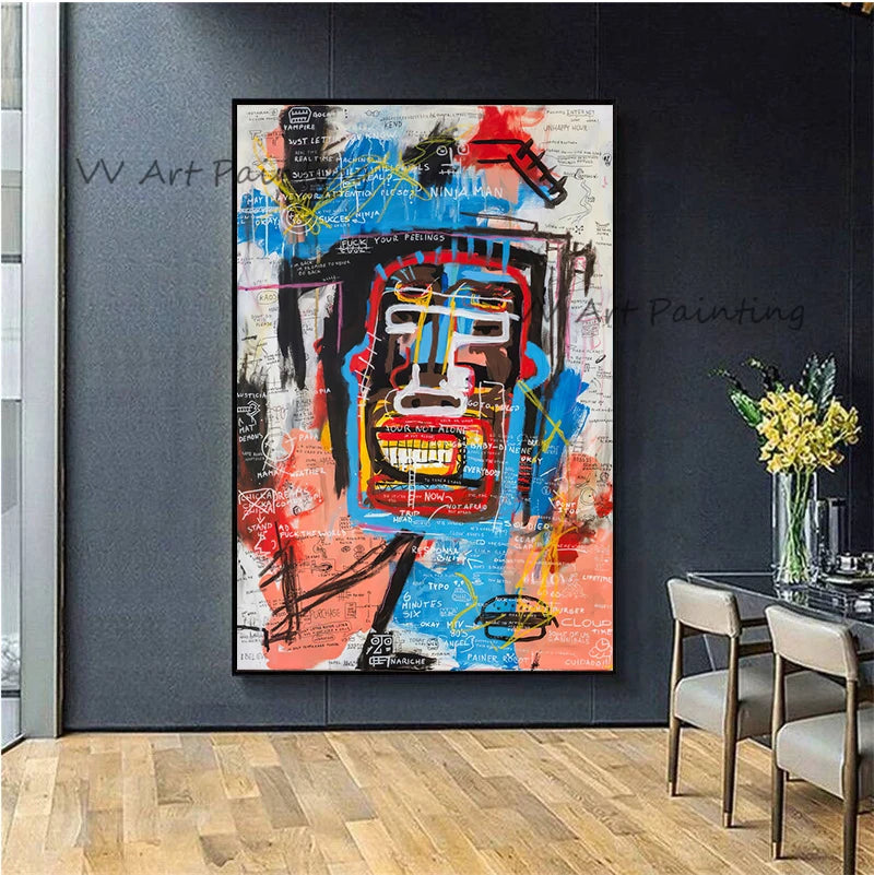 The Hot Sale Color Handmade Graffiti Oil Paintings On Canvas Figure Wall Art Picture For Home Decoration Color Canvas Paintings