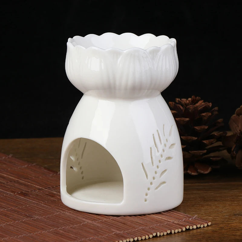 1pc Ceramic Candle Holder Oil Incense Burner Essential Aromatherapy Oil Burner Lamps Porcelain Home Living Room Decoration