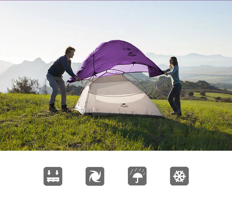 Naturehike Cloud Up 2 Tent Ultralight Camping Tent Double Layer Waterproof Tent Outdoor Hiking Backpacking Tent With Free Mat