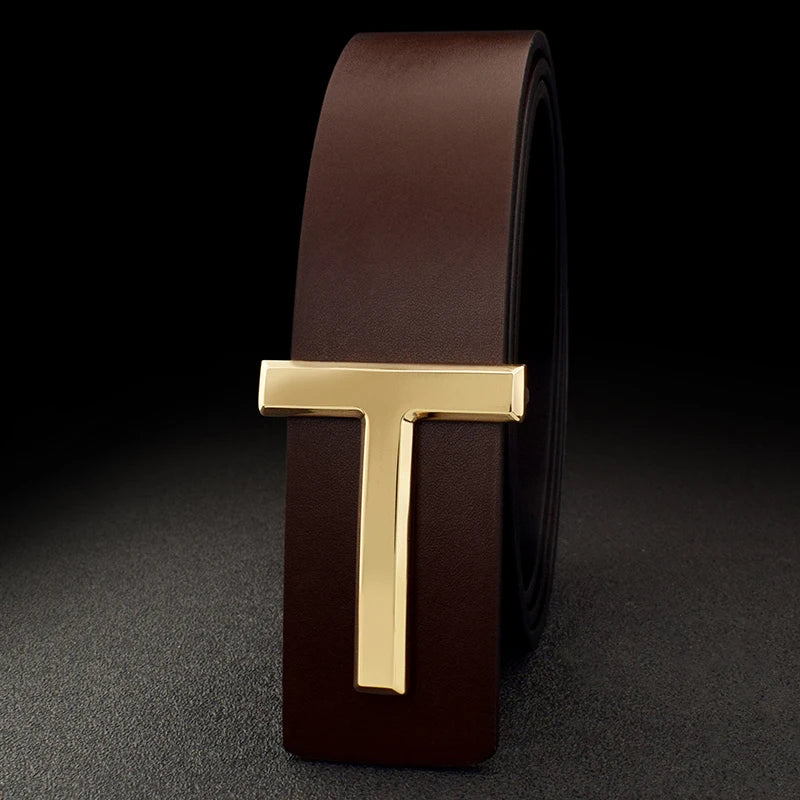 Men's Casual Metal and Cowskin Belt