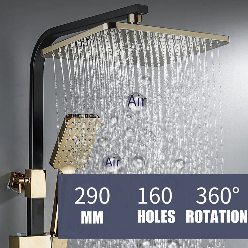 Smart Thermostatic Shower System Bathroom LED Light Digital Shower Set Wall Mount SPA Rainfall Bath Faucet Modern Luxury Grifos