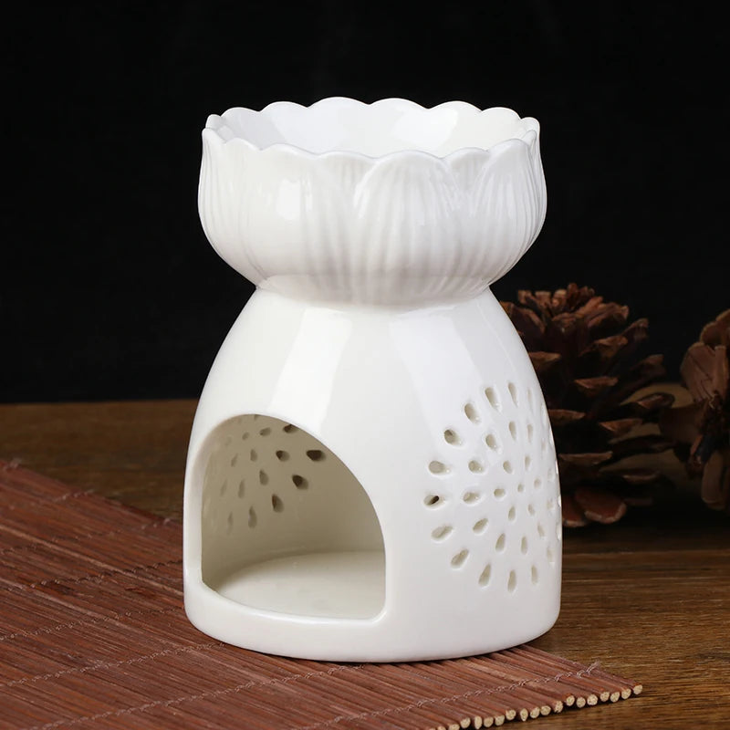 1pc Ceramic Candle Holder Oil Incense Burner Essential Aromatherapy Oil Burner Lamps Porcelain Home Living Room Decoration