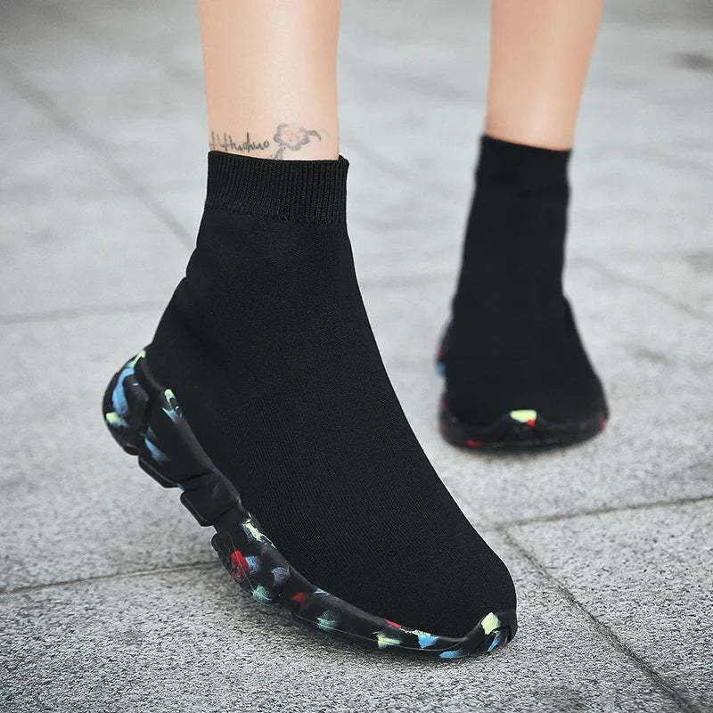 35-47 Socks Shoes For Women 2024 Sneakers Summer Ladies Slip On Black Flat Woman Barefoot Shoe Unisex Men Footwear Spring tennis