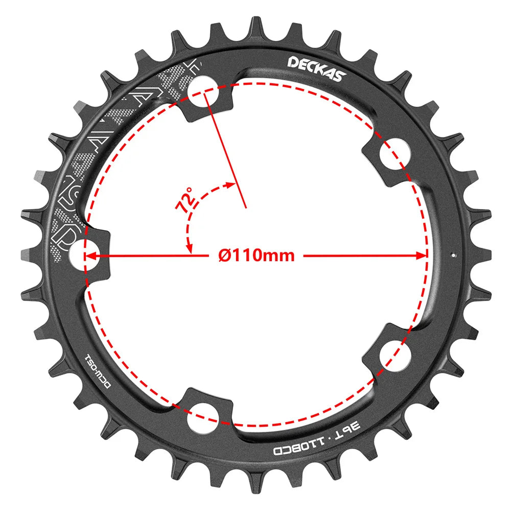 DECKAS 110BCD 130BCD Crown Chainring Narrow Wide Round Chain Ring 36T 38T 40T 42T 44T 46T 48T 50T 52T 54T 56T 58T Sprocket