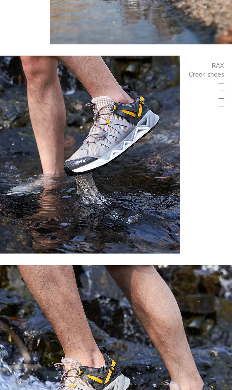 Rax Men Upstream Shoes Outdoor Trekking Wading Aqua Shoes Breathable Mesh Quick drying ankle women Sneakers walking Non-slip