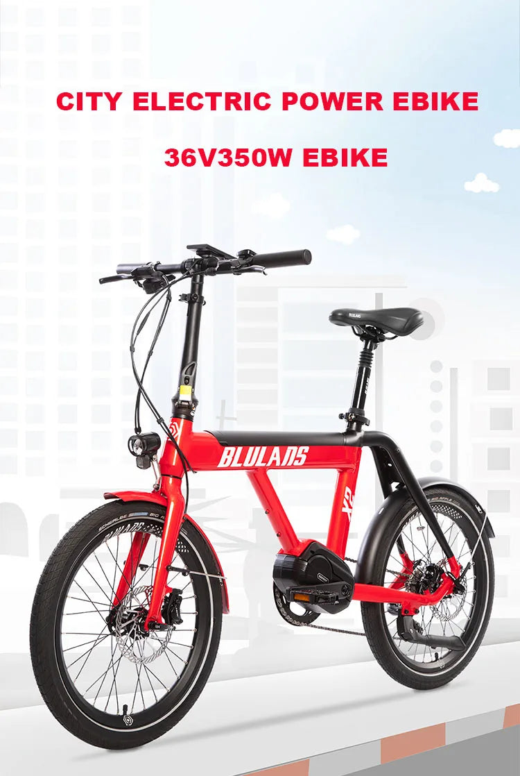 20inch electric folding power-assisted bicycle bafang350w mid torque motor urban lightweight travel two-wheel assisted bicycle