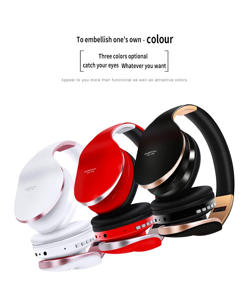 Wireless Bluetooth Headphones Noise Reduction Headset Foldable Stereo Bass Sound Adjustable Earphones With Mic for Smartphone PC