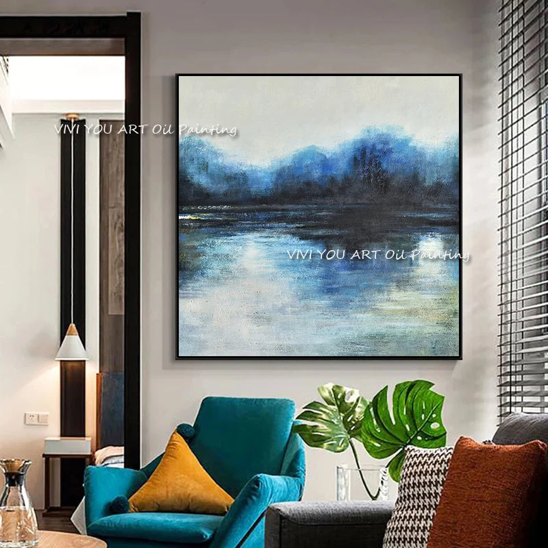 The Best Handmade Mountain View Oil Paintings on Canvas Palette Abstract Painting Wall Picture for Hotel Room Decor Seascape