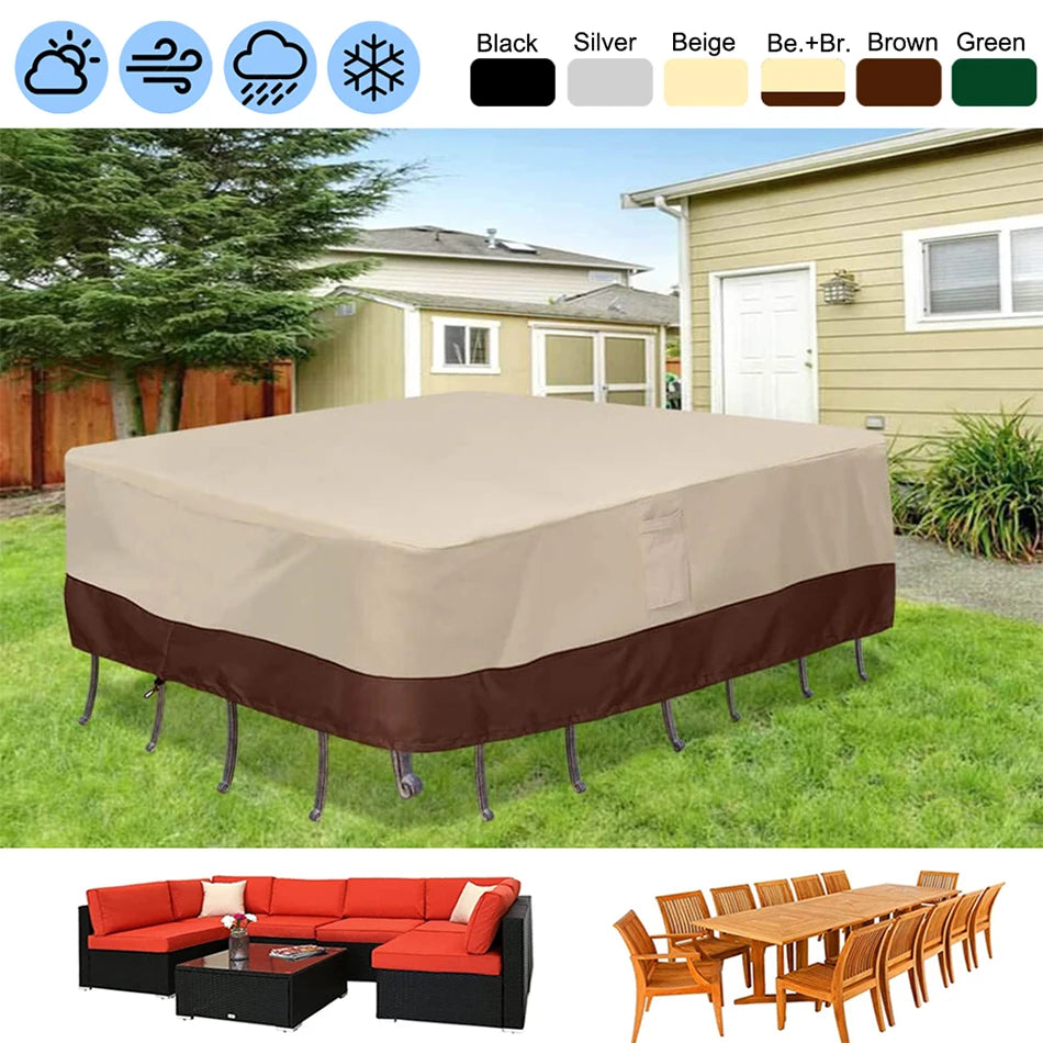 55 Sizes HEAVY DUTY Outdoor Waterproof Patio Furniture Set Cover Garden Rain Snow Wind-Proof Anti-UV Cover for Sofa Table Chair