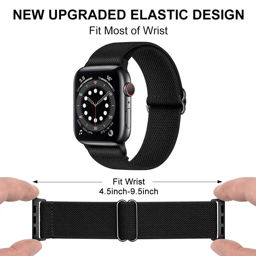 Strap for Apple Watch Ultra 2 Band 44mm 40mm 45mm 41mm 38mm 42mm 49mm Elastic Nylon Loop Bracelet iWatch Series 9 8 SE 7 6 5 4 3